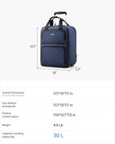 LUGGEX Underseat Carry On Luggage with Wheels, UDK-Plus Large-Capacity Lightweight Soft Sided Personal Item Suitcase for Short Trips (UX-Plus, Blue Black, 16 Inch)