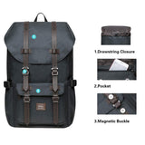 KAUKKO Laptop Outdoor Backpack Traveling Daypack Hiking Rucksack Large Capacity Bag Fits 15.6"(23-Darkgrey)