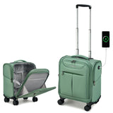 Hanke Underseat Carry On Luggage with Wheels, Lightweight Small Suitcase Airline Approved 16 Inch Softside Personal Item Travel Bag for Women Men, Compact Under Seat Luggage.(Forest Green)
