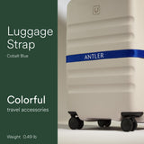 ANTLER Luggage Strap for Suitcases - Travel Accessories, Adjustable, Easy ID & Personalization, Heavy Duty & Durable, 67 in x 1.4 in - Cobalt Blue