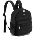 LOVEVOOK Mini Backpack Purse for Women, Small Puffer Lightweight Backpack, Casual Daily Daypack Purse for Women, Cute bag with Anti-theft Pocket for Travel-Black