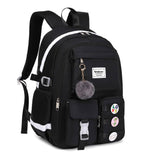 Wadirum Women Casual Backpack Set Girl School Bookbag Set Cute Laptop Ruaksack Black