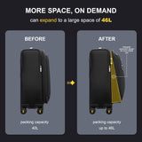 LEVEL8 Carry On Luggage with Compartment, 20 Inch Softside Expandable Travel Suitcase with Spinner Wheels, Top Opening Luggage, Men and Women, Black