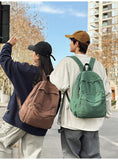 KAOBIO Canvas Backpack for Women Men Cute Vintage College Laptop Bag Hippie Grunge Casual Travel Rucksack Daypack (Green)