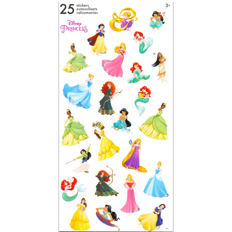 Disney Princess Mini Backpack - 10" Iconic Woven Small Backpack with Front Pocket & Stickers Bundle | Adjusts to Fit Kids, Toddlers, Teens, Women, Girls