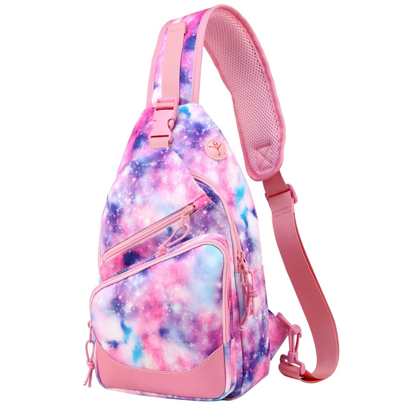 VASCHY Sling Bag for Women, One Strap Over the Shoulder Crossbody Small Backpack Chest Bag for Hiking/Travel/Outdoor Galaxy