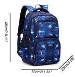 JiaYou Space Pattern Galaxy Backpack Boys Primary Junior Middle School Daypack Men High Middle School Laptop Bag(Blue Space,Backpack Only)