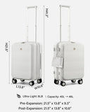 Hanke Hardside Expandable Carry On Luggage, 20 Inch Top Opening Trunk Luggages with Spinner Wheels, All-PC Hard Shell Carry-On Suitcase, Lightweight & TSA Airline Approved (Smoke White, 46L)