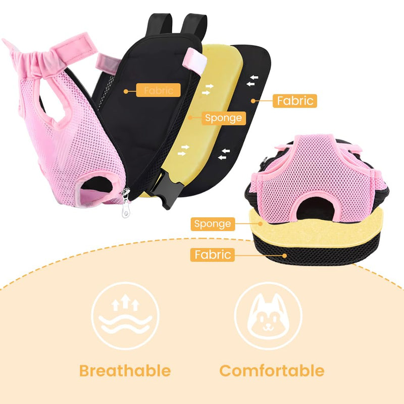 Inspack Dog Backpack Carrier/Cat Carrier, Adjustable Pet Front Carriers Travel Bag for Puppy Medium Dogs, Legs Out, Soft Ventilated Doggie Chest Carry Backpacks for Hiking/Camping, 4-7 lbs, Pink