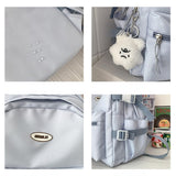 VTTDB Kawaii Backpack with Cute Accessories Casual Aesthetic Daypack Simple Laptop Bag Waterproof Travel Rucksack for Women (blue)