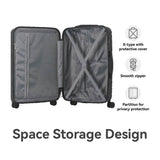Gecheer ABS Hardshell Luggage Set 3-Piece Spinner Suitcases with TSA Lock – 20 Inch, 24 Inch, 28 Inch Carry-On and Checked Luggage in Black