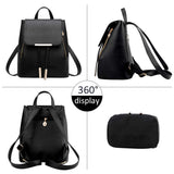 Pahajim Women's Fashion Travel Backpack Mini Purses Bag Cute Rucksack Multipurpose Shoulder Bag (black)