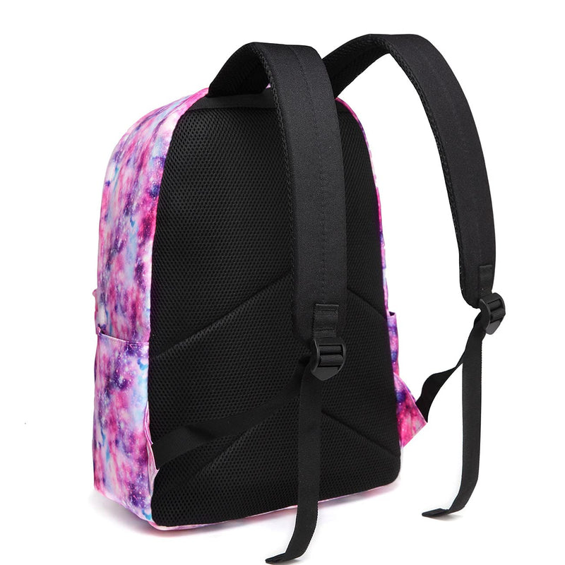 VASCHY School Backpack for Girls, Cute Schoolbag Bookbag for Kids/Teens/Middle School/College/Work Backpack for Women, Pink Galaxy