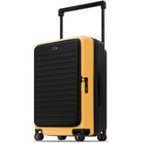 LEVEL8 Adventure Checked Hard Shell Carry on Luggage Airline Approved, Front Side-lid Opening Design,Expandable Case Wide Trolley Handle,Travel Bag with Tsa Lock, 24 Inch, Yellowblack