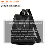 LY&SQ Faux Leather Backpack Purse for Women Anti-Theft Travel Backpack With Detachable Shoulder Strap Ladies Fashion Handbag(Black)