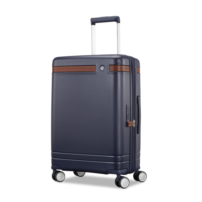 Virtuosa Hardside 21 Inch Carry On Luggage - Airline Approved with 360° Spinner Wheels, RightHeight™ Adjustable Handle - Zippered WetPak™ - TSA Lock - Expandable Light Polycarbonate Shell - Navy