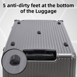 Kaleenie 29 Inch Aluminum Checked Luggage with Side Opening Zipper, 40 * 37 * 77cm, 113L, Lightweight Hardshell ABS+PC Suitcase with TSA Lock, 360° Universal Wheels, Dark Gray