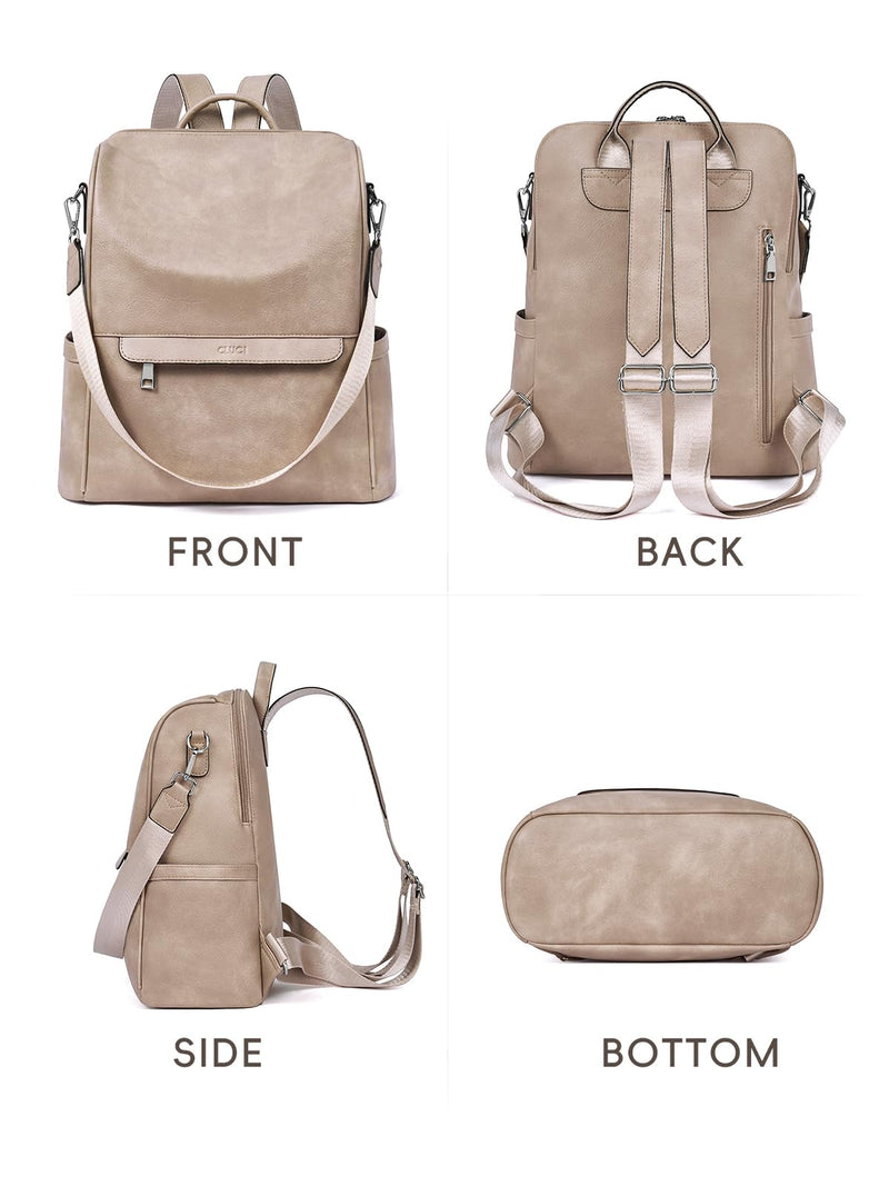 CLUCI Backpack Purse for Women, Womens Backpack Purse, Leather Anti-theft Large Fashion Designer Travel Bag Ladies Shoulder Bags