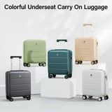 Hanke 16 Inch Underseat Carry On Luggage with Wheels Hard Shell Mini Small Suitcases Carry On Bag for Airline Approved TSA Luggage Lightweight Travel Suitcase(Bamboo Green)