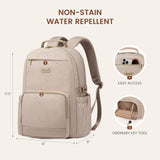 LOVEVOOK Laptop Backpack for Women with Pouch Pocket for Large Capacity Cup,15.6 Inch Laptop Computer Bag Travel Backpack Purse,Waterproof Work Business Backpack College Teacher Bags,Nude