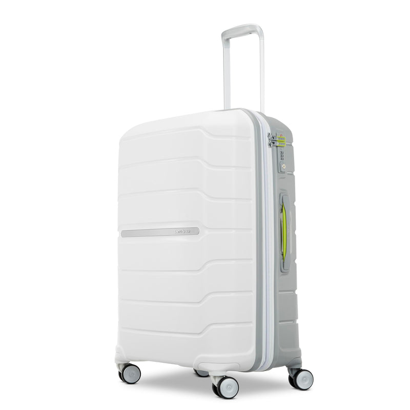 Samsonite Freeform Medium Luggage with Dual 360° Spinner Wheels - Checked Suitcase - TSA Lock, Airline-Approved - Lightweight Durable Polypropylene Expandable Hardshell - White/Grey