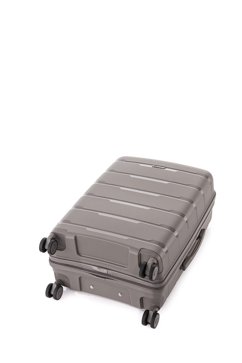 Rockland Pasadena Hardside Luggage with Spinner Wheels, Silver, 19", 23", 27"