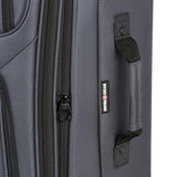 SwissGear Sion Softside Expandable Luggage – Medium Checked Suitcase with 360 Degree Wheels & Retractable Handle – 25 Inch, Perfect for 1-7 Night Trips – Dark Gray