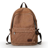 Muzze Canvas Backpack for Women and Men, Lightweight Classic Laptop Backpack with USB Charging Port for School, Travel and Daily Use, Khaki