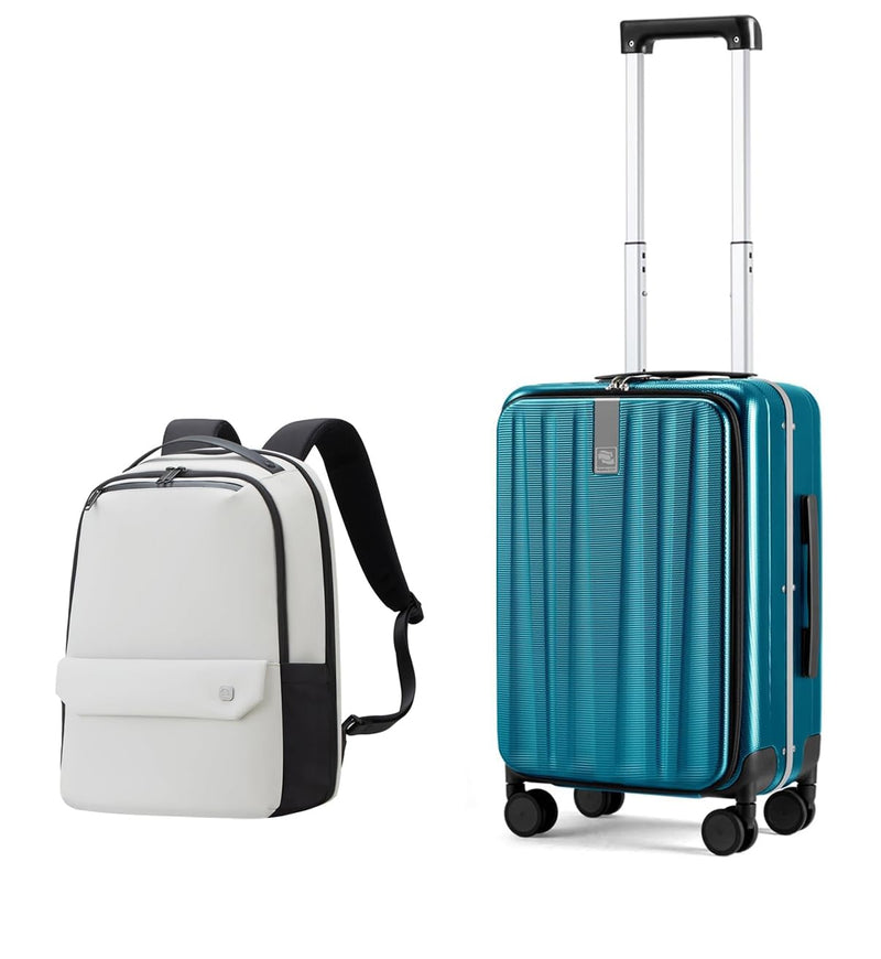 Hanke Carry on Backpack and 20 Inch Carry On Luggage with Wheels PC Hard Shell Suitcase Top Opening,Travel Laptop Backpack for Men & Women