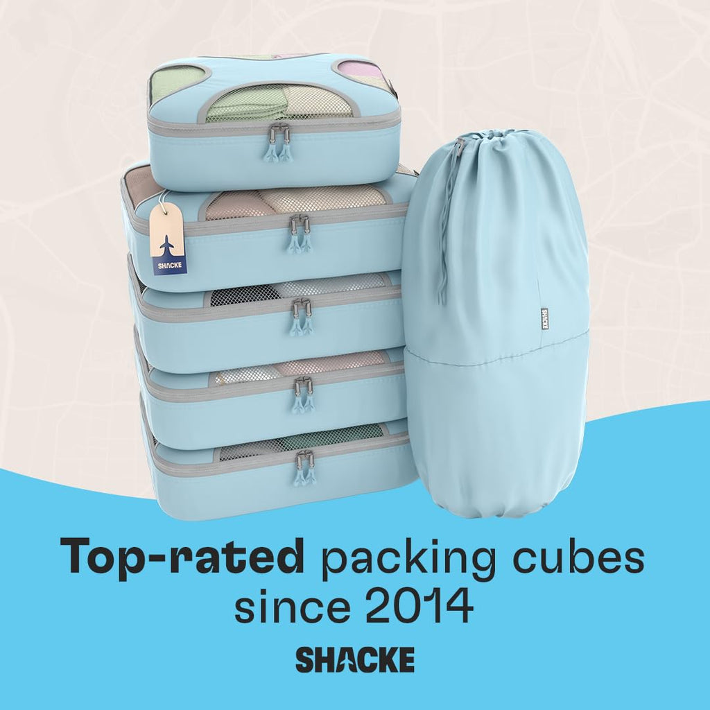 Shacke 6 Set Packing Cubes for Travel - Compression Packing Bags/Travel ...