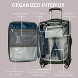Ricardo Beverly Hills Avalon Softside Carry-On Luggage Made with Sustainable 100% Recycled PET (rPET), Lightweight, Eco-Friendly Travel, Expandable, Dual Spinner Wheels, Storm Blue, 20-inch