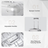 VentureVault All Aluminum Carry On Luggage 22x14x9 Airline Approved，Zipperless Luggage Premium Aluminum Suitcase Luggage, Hard Shell Carry On Luggage with Spinner Wheels (silver, 20inch)