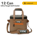 RTIC Ultra-Tough Soft Cooler 12 Can, Insulated Bag Portable Ice Chest for Lunch, Beach, Drink, Beverage, Travel, Camping, Picnic, Car, Trips, Floating Cooler Leak-Proof with Zipper, Tan