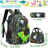 Meetbelify Boys Dinosaur Backpack for Elementary Kindergarten School Bag with Lunch Box Set Kids Backpack Set for Boys Age 6-8