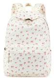 BTOOP School Backpack for Girls Teens Large Corduroy Bookbag Lightweight 15.6 inch Laptop Bag for Women Casual High School College (Pink Bow Floral)