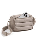 BAGSMART Crossbody Bags for Women, Puffer Small Crossbody Purses with RFID Blocking Slots, Puffy Handbags Shoulder Travel Purse, Brown