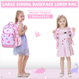 VASCHY Kids School Backpack Lunch Box Bag Pencil Case Combo, Children BookBag Schoolbag Set