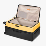 LEVEL8 Adventure Checked Hard Shell Carry on Luggage Airline Approved, Front Side-lid Opening Design,Expandable Case Wide Trolley Handle,Travel Bag with Tsa Lock, 24 Inch, Yellowblack
