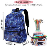 Dafelile Mesh Backpack for Boys Girls Semi-Transparent School Backpack for Boys and Girls See Through Large Capacity Lightning Blue