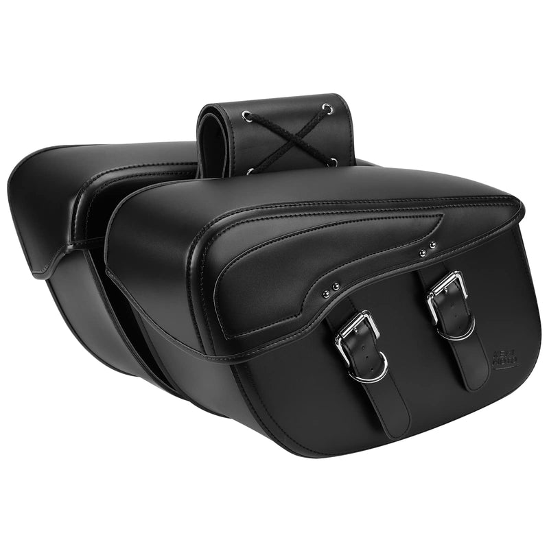 KEMIMOTO Synthetic Leather Motorcycle Saddlebag for Street Glide Electra Glide Touring Model, Universal 34L, Black