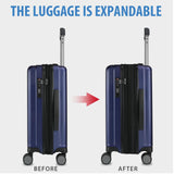 KROSER Hardside Expandable Carry On Luggage with Spinner Wheels & Built-in TSA Lock, Durable Suitcase Rolling Luggage with USB Port, Carry-On 20-Inch, Navy Blue