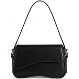 Shoulder Bag for Women Y2K Trendy Purse Vegan Leather Hobo Handbags Clutch Saddle Bag with 2 Removable Strap (black)