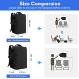 Taygeer Travel Laptop Backpack for Men Women, Airplane Approved Travel Backpack Suitcase with Water Bottle Pocket, Lightweight College 35l Luggage Bag 15.6inch Laptop Mochila Gifts for Business,Black