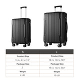 Zentrava 2 Piece Luggage Sets, 20/28 Inch ABS Hardside Spinner Wheels Suitcase Set with TSA Lock, Durable Lightweight Expandable Luggage for Men Women (Black, 2-Piece Set)