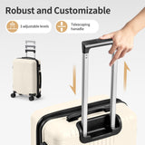 Karl home Luggage Sets 4 Piece, PP Hard Case Suitcase Set with Built-in Lock Spinner Wheels, Lightweight Durable Carry on Luggage for Business Travel - White (16/20/24/28")