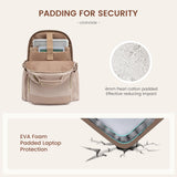 LOVEVOOK Laptop Backpack for Women with Pouch Pocket for Large Capacity Cup,15.6 Inch Laptop Computer Bag Travel Backpack Purse,Waterproof Work Business Backpack College Teacher Bags,Nude