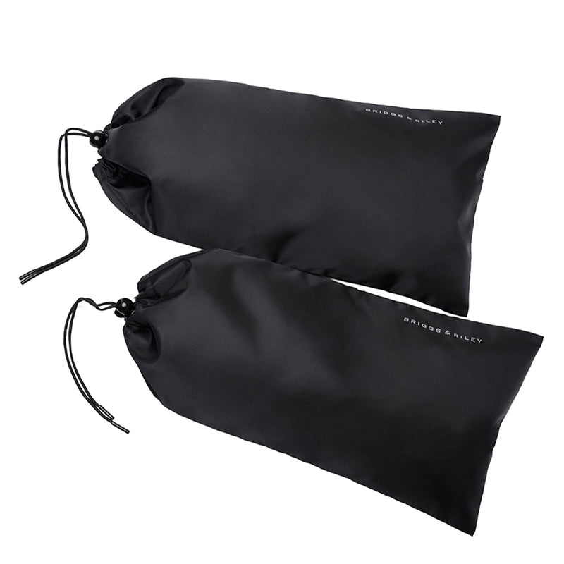Briggs & Riley Shoe Bags for Travel - Shoe Covers for Men & Women, Luggage Storage Accessories for Packing in Suitcase, Drawstring for Secure Fit - Travel Essentials, Black (Pack of 2)
