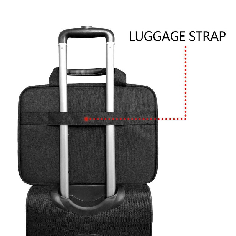KROSER Laptop Bag 15.6 Inch Briefcase Messenger Bag Water Repellent Computer Case Shoulder Bag Durable Tablet Sleeve with RFID Pockets for Business/College/Women/Men - Black/Red