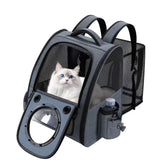 Bubble Cat Backpack Carrier, Expandable Cat Carrier Backpack,Breathable Pet Backpack for Medium Cat,Kitten and Small Puppy, Large Space,Portable Bags Foldable Dog Backpack for Traveling,Hiking(Grey)