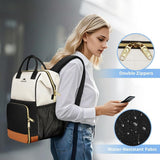 MATEIN Insulated Lunch Backpack for Women, 15.6 Inch Work Laptop Backpack with Lunch Compartment, Water-Resistant College Computer Backpacks Meal Prep Lunch Bag Gifts for Nurse Teacher Office Picnic